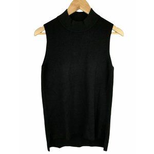 Banana Republic Business Casual Mock Neck Sleeveless Tank Medium, Black, Acrylic